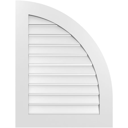 Ekena Millwork Quarter Round Top Right Surface Mount PVC Gable Vent w/ 3-1/2"W x 1"P Standard Frame, 26"W x 34"H GVPQR26X3401SF